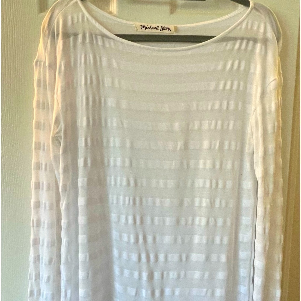 Michael Stars white long sleeve tunic top. OS. EUC.